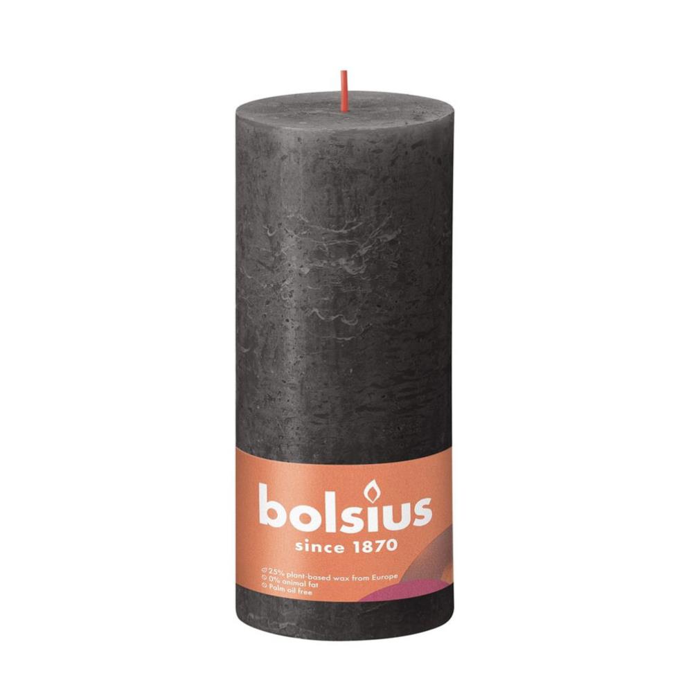 Bolsius Stormy Grey Rustic Shine Pillar Candle 19cm x 7cm £8.99